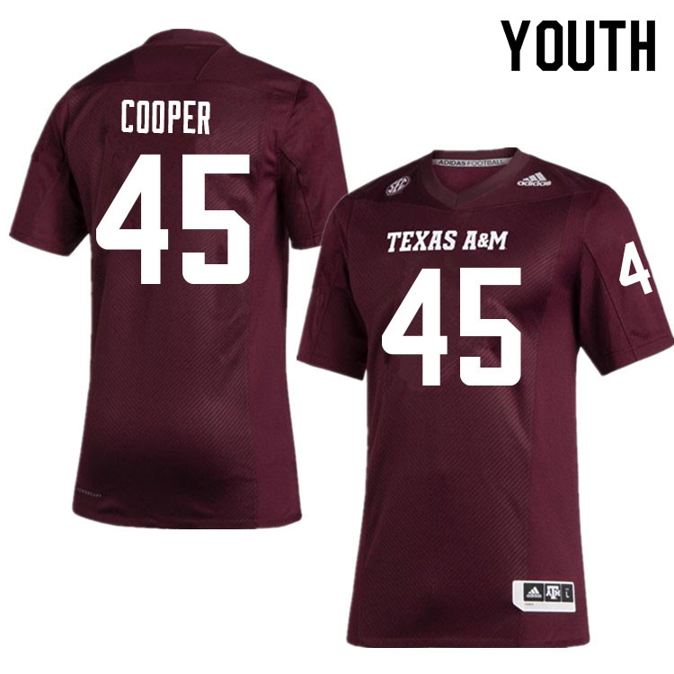 Youth #45 Edgerrin Cooper Texas A&M Aggies College Football Jerseys Sale-Maroon